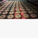 donut production in tunnel oven