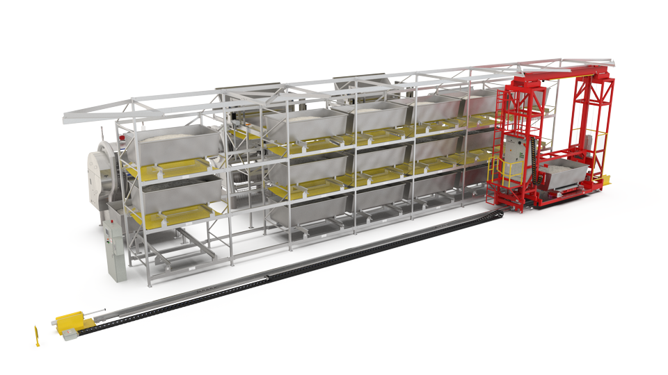 trough storage and retrieval system