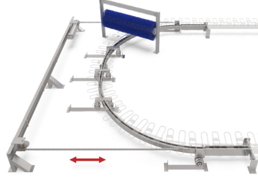 continuous chain takeup system