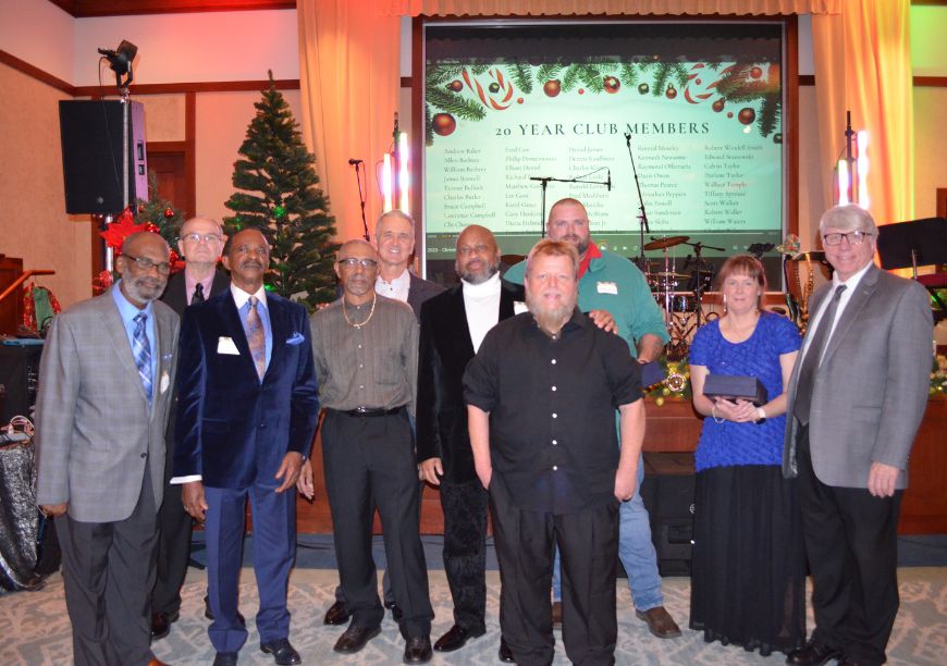 25 year club at amf company holiday party